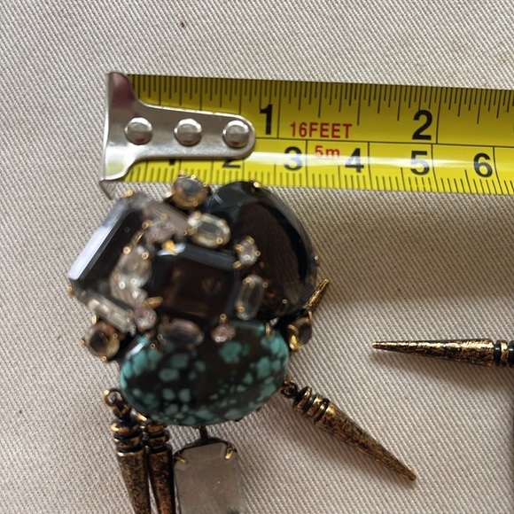 Itadj Moini Rare vintage earings turquoise, and rhinestone - Picture 11 of 11